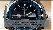How to Remove a Citizen Eco-Drive Chronograph Titanium WR 100 Monocoque Case - Watch Repair Tutorial