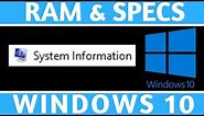 How To Check Windows 10 RAM and System Specs - Windows 10 Tutorial