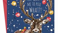 Twizler Funny Christmas Card Reindeer Sleigh - Merry Christmas Cards Funny - Xmas Card - Mens Christmas Card for Him Husband Dad Son - Womens Christmas Card for Her Wife Mom Daughter