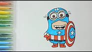 How to Draw a Minion in Captain America Costume