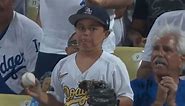 A young Dodgers fan had the most meme-worthy reaction to fielding a ball in play