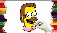 HOW TO DRAW NED FLANDERS STEP BY STEP