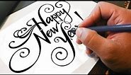 Happy New Year Writing Styles in Calligraphy | How to Write New Year Greetings in English.