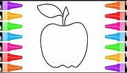 How to Draw Apples Coloring Pages Fruit | Kids Learn Drawing | Art Colors for Children