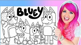 Coloring Bluey & Her Family Coloring Pages | Bluey, Bingo, Mum & Dad