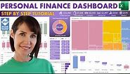 Interactive Personal Finance Dashboard with FREE EXCEL TEMPLATE