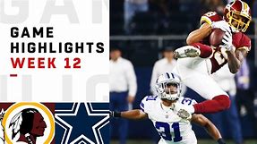Redskins vs. Cowboys Week 12 Highlights | NFL 2018