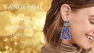 large geomertic Rhinestone Statement Crystal Dangle Earrings
