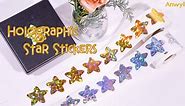 Anwyll Star Stickers,Holographic Silver Star Stickers for Kids Reward,500Pcs 1.5Inch Shiny Star Sticker,Self-Adhesive Metallic Glitter Foil Star Stickers for DIY Homework School Classroom Teacher