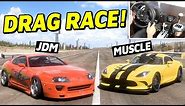 JDM vs MUSCLE Drag Race! - Forza Horizon 5