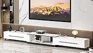 Homsee Extendable TV Stand for TVs up to 75", Modern TV Cabinet & Entertainment Center with Shelves & Drawers, Media Console Table for Living Room, Bedroom, White (95" L x 15.7" D x 13.18" H)