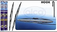 How to fit alca UNIVERSAL windscreen wiper blades on hook wiper arm