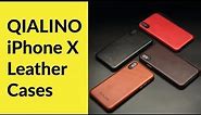 Qialino iPhone X Leather Back Case with Metal Buttons