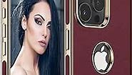 LOHASIC for iPhone 15 Pro Max Case, Slim Leather Luxury PU Soft Non-Slip Grip Flexible Bumper Shockproof Full Body Protective Cover Girls Women Phone Cases for iPhone 15 Pro Max 6.7" (2023) - Burgundy