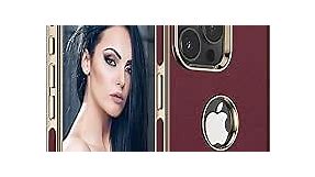 LOHASIC for iPhone 15 Pro Max Case, Slim Leather Luxury PU Soft Non-Slip Grip Flexible Bumper Shockproof Full Body Protective Cover Girls Women Phone Cases for iPhone 15 Pro Max 6.7" (2023) - Burgundy