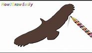 How to Draw an Eagle Flying | Easy Step by Step Drawing & Coloring