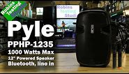 Overview of the PPHP1235 12" 1000w Powered Speaker, Rechargeable & Wireless microphones from Pyle