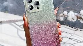 for iPhone 15 Pro Max Phone Case,Transparent Iridescent Laser Gradient Glitter Case,Full Camera Protection Case for iPhone 15 Pro Max 6.7 Inch -Pink