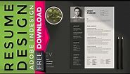 Adobe InDesign : How to Create a CV/RESUME template in InDesign : Download Template | ATS Friendly