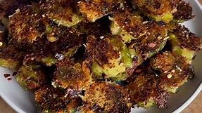 Crispy Parmesan Smashed Brussel Sprouts (full recipe is on: HungryHappens.Net)