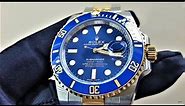 Rolex Submariner 40mm 116613LB blue dial review two tone