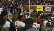 Alabama celebrates after epic Iron Bowl win; Jalen Milroe, Nick Saban & Rammer Jammer