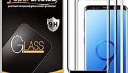 Supershieldz (2 Pack) Designed for Samsung Galaxy S9 Tempered Glass Screen Protector with (Easy Installation Tray) Anti Scratch, Bubble Free (Black)