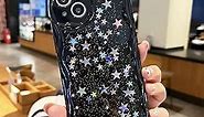 NOHHROY Star Phone Case Y2K Star Cute Aesthetic Design Women Girls Glitter Bling Star Protective Phone Cover(Blackstar, 14promax)