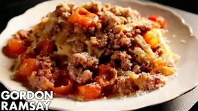 Tagliatelle with Quick Sausage Meat Bolognese | Gordon Ramsay