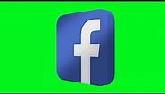 Facebook Logo Green Screen Animated 3D