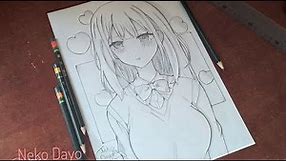 How to draw Anime School Girl | Neko Dayo [ Anime Sketch ]