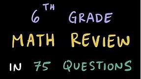 6th Grade Math Final Review (75 Questions with PDF Link in Description)