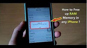 How to Free up RAM Memory in any iPhone ?