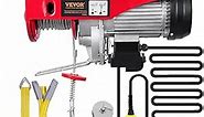 Happybuy 440 lbs Lift Electric Hoist, 110V Electric Winch with Zinc-Plated Steel Wire, 39.4 ft Lifting Garage Lift Hoist with 14ft Remote Control for Garage, Factories, Warehouses,Verandahs