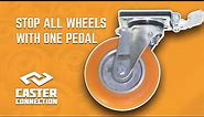 1 Brake Pedal Secures 4 Caster Wheels: Central Locking Brakes