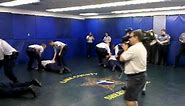 Taser x3 demo with new police recruits.