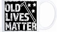 Old Lives Matter Coffee Mug, Retirement Gift for Men, Unique Gag Birthday Gifts for Dad, Grandpa, 50th 60th 70th 80th 90th Years Old Man, 11oz Novelty Cup(Old Lives Matter White, One Size)