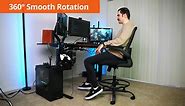 ErGear Drafting Chair, Standing Desk Chair with Flip-Up Armrests, High Desk Chair Adjustable Height, Ergonomic Tall Office Chair with Lumbar Support and Adjustable Footrest Ring