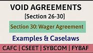 Void Agreement | Section 26-30 | Wager Agreement | Caselaws