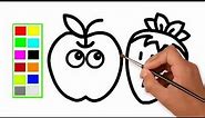 How to draw cute apple step by step easy drawing