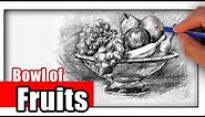 How to Draw a Fruit Bowl with Pencil