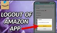 How To Logout From Amazon App