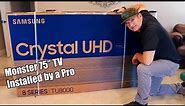 2020 Samsung TU8000 UHD TV Unboxed and Installed on Everstone Tilt Mount
