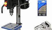 BILT HARD 2.3-Amp 8 in Drill Press with Drill Vise & Drill Bits Set, 5-Speed Tabletop Drilling Machine with Worklight, CSA Listed