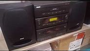RCA Compact Stereo AM/FM, Dual Cassette Deck and 3-disc CD Changer. Model RP9316-A