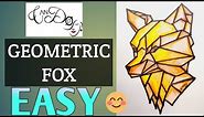 How To Draw Geometric Animal for Beginners Step By Step | Easy Geometric Fox Drawing Tutorial | Draw