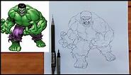 How to draw hulk freehand outline tutorial ✍️ | Part -1