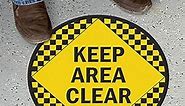 SmartSign “Keep Area Clear” Anti Slip Adhesive Reflective Floor Sign | 17" x 17"
