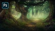 Fantasy Forest Environment – Photoshop Speedart Timelapse