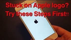 STUCK ON APPLE LOGO? IPHONES, IPADS, IPODS | Try These Steps First!!!